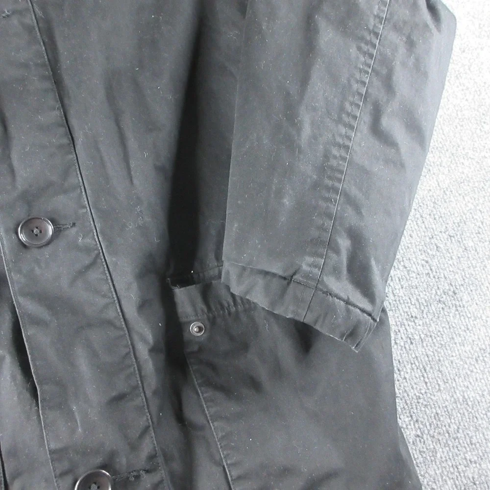 Polo Ralph Lauren Jacket Mens M Black Canvas Button Front Tin Oil Chore Coat‎